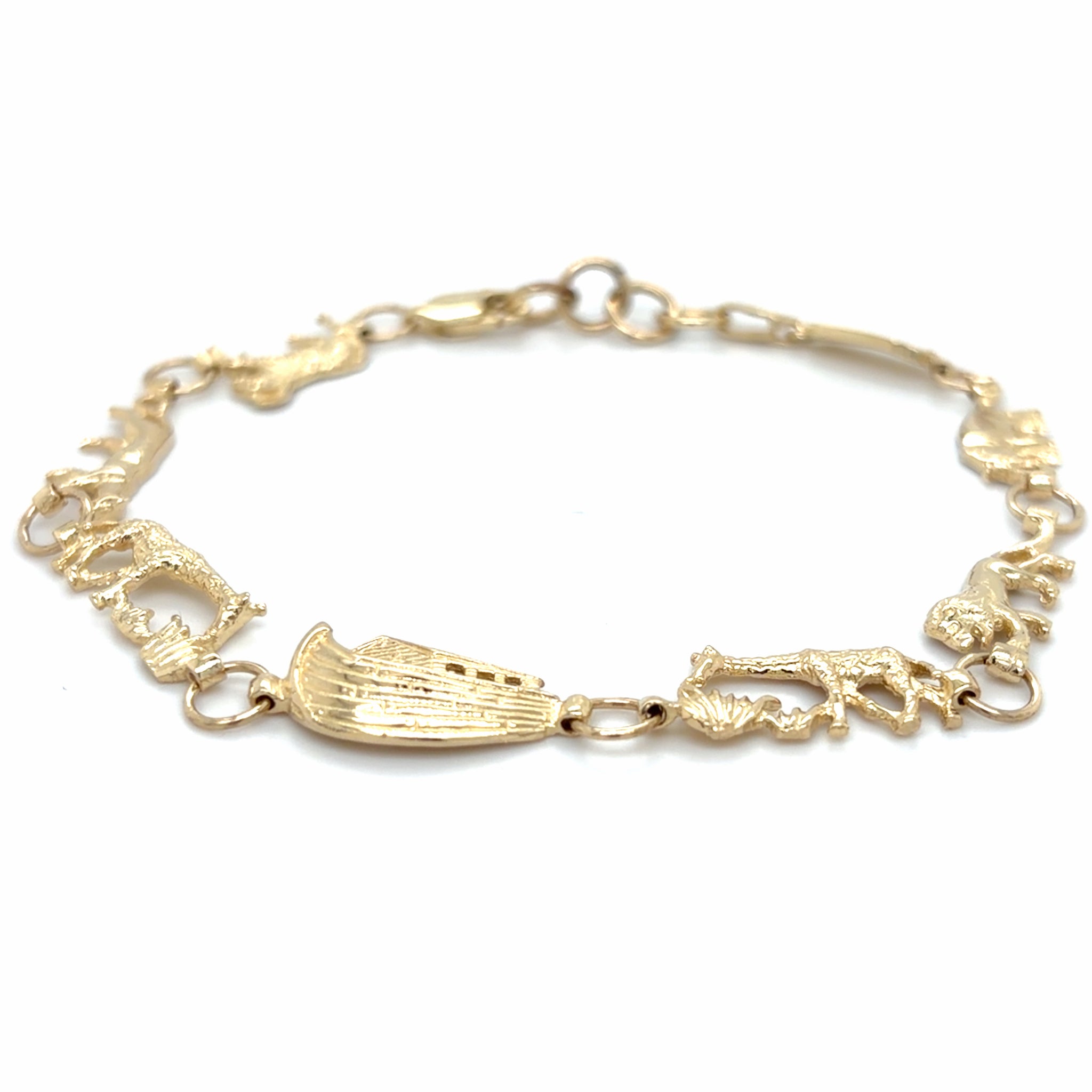 Estate 7.75" Noah's Ark Link Bracelet