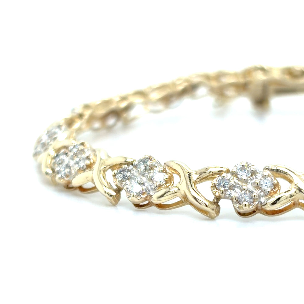 Estate 0.64cttw Diamond X-Link Bracelet