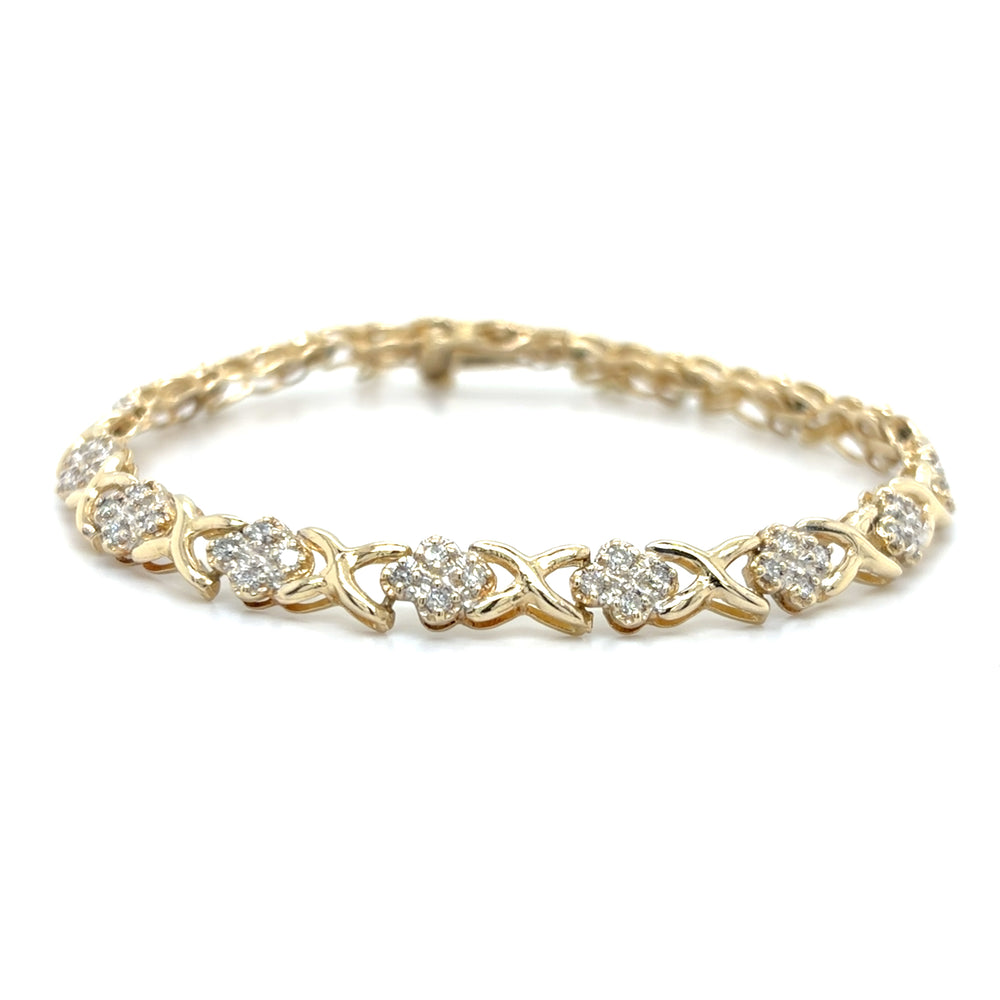 Estate 0.64cttw Diamond X-Link Bracelet