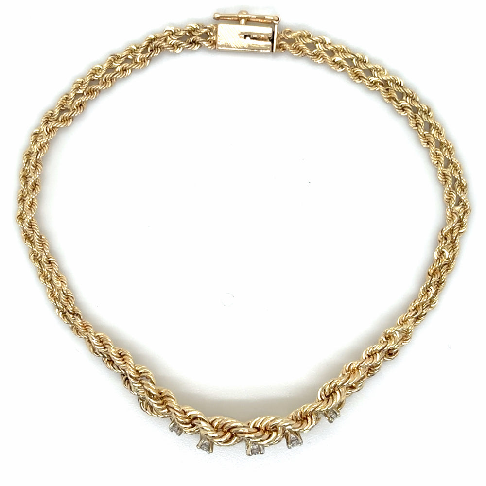 Estate Diamond Rope Bracelet