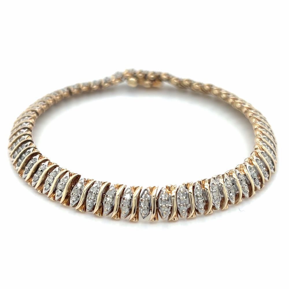Estate 0.80cttw Diamond Link Style Bracelet