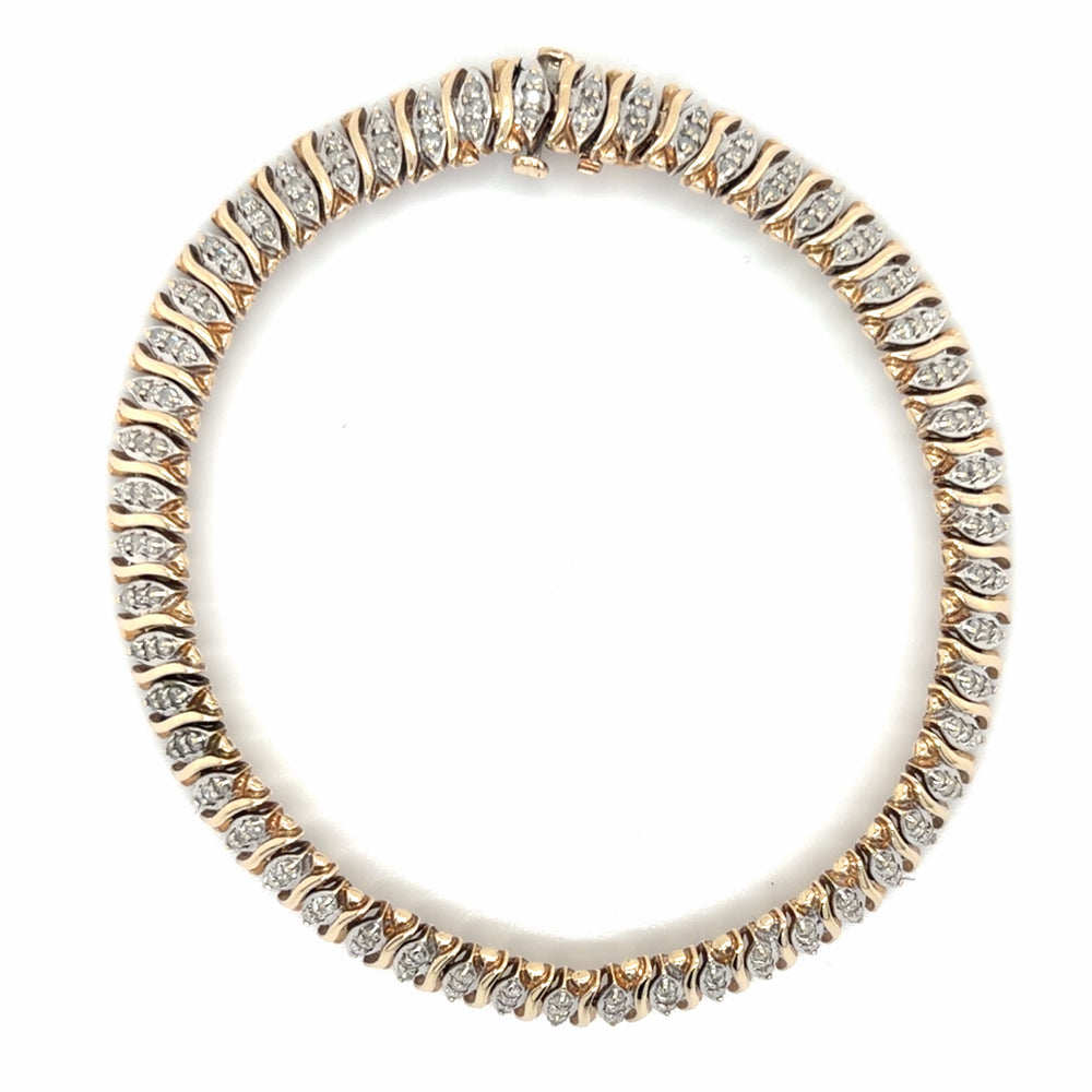Estate 0.80cttw Diamond Link Style Bracelet