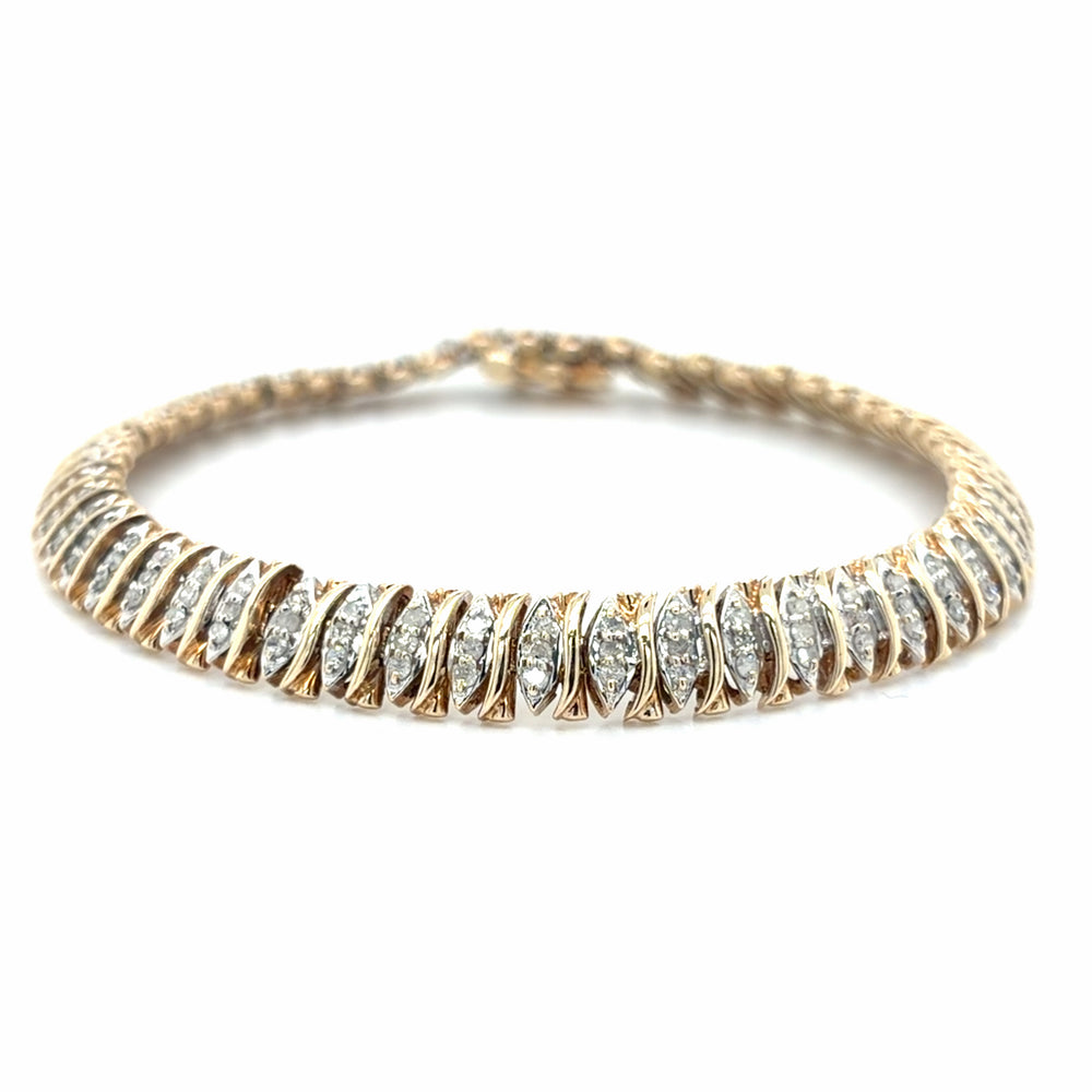 Estate 0.80cttw Diamond Link Style Bracelet