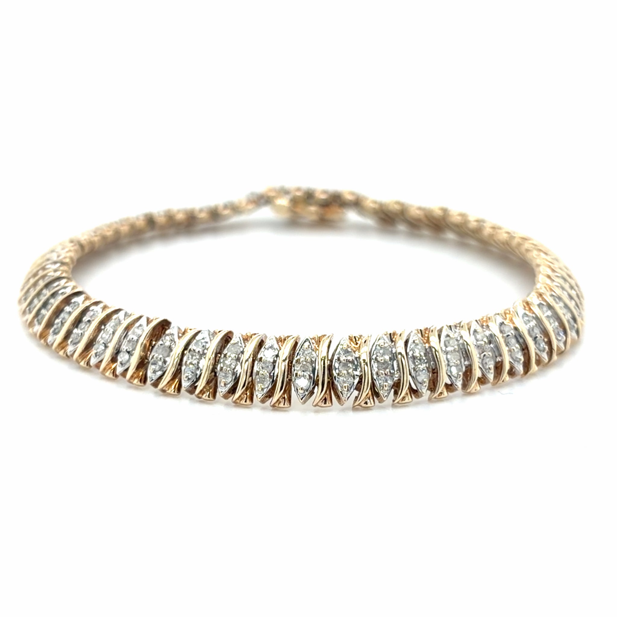Estate 0.80cttw Diamond Link Style Bracelet