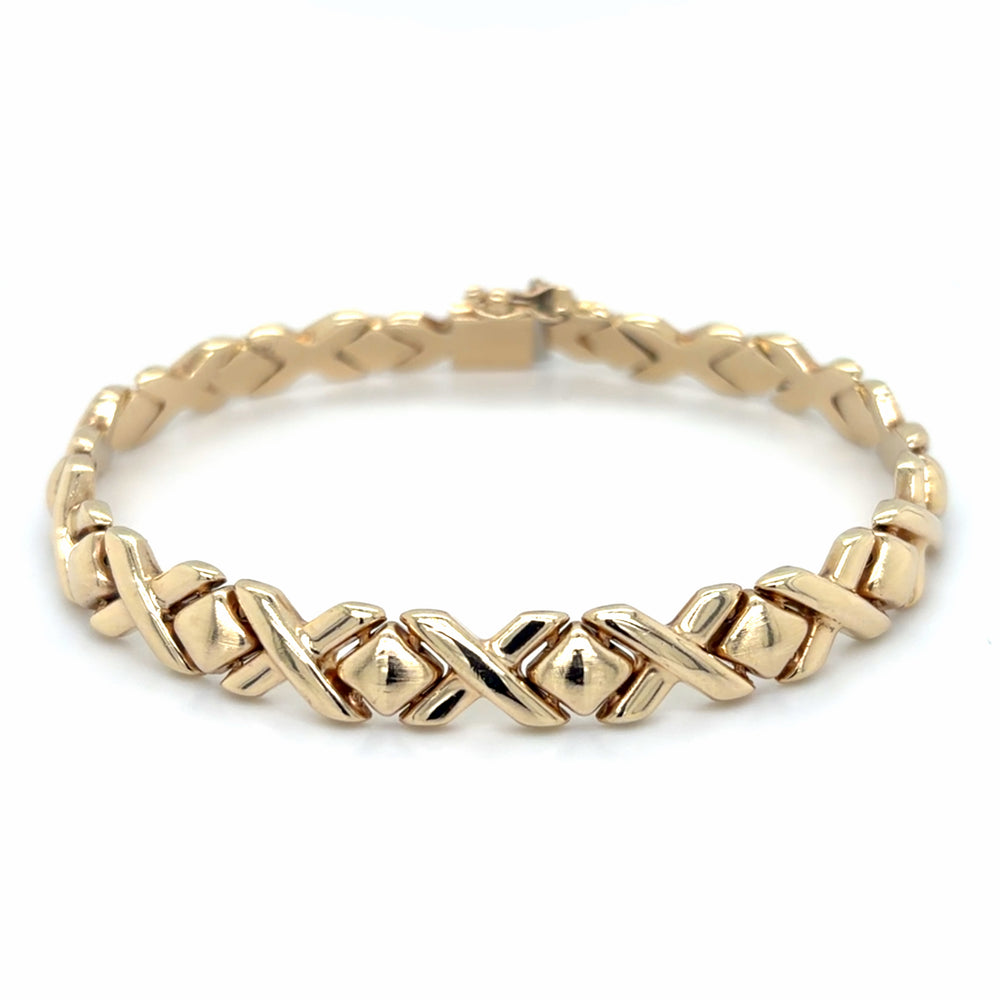 Estate 7" X & O Link Bracelet