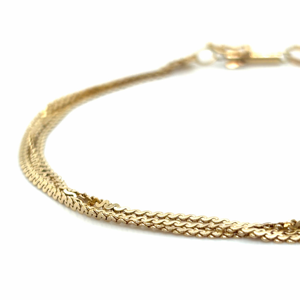 Estate 7.5" Triple Strand Serpentine Bracelet
