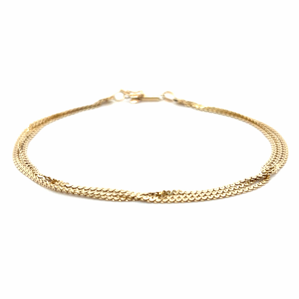 Estate 7.5" Triple Strand Serpentine Bracelet