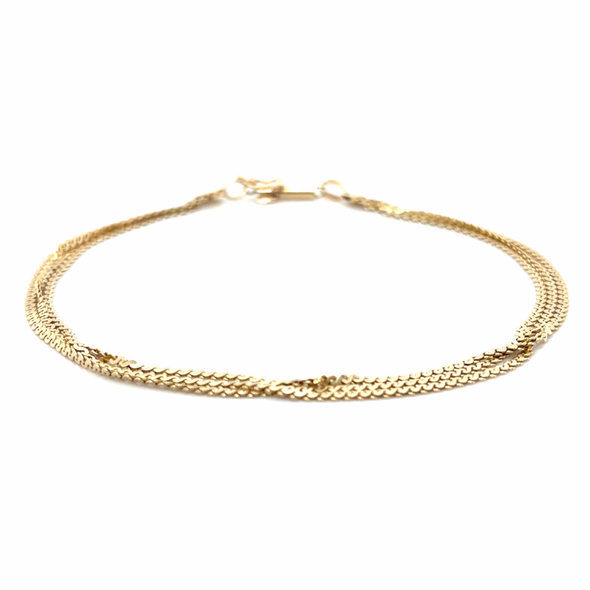 Estate 7.5" Triple Strand Serpentine Bracelet