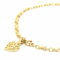 Estate 6.5" Heart Link Bracelet