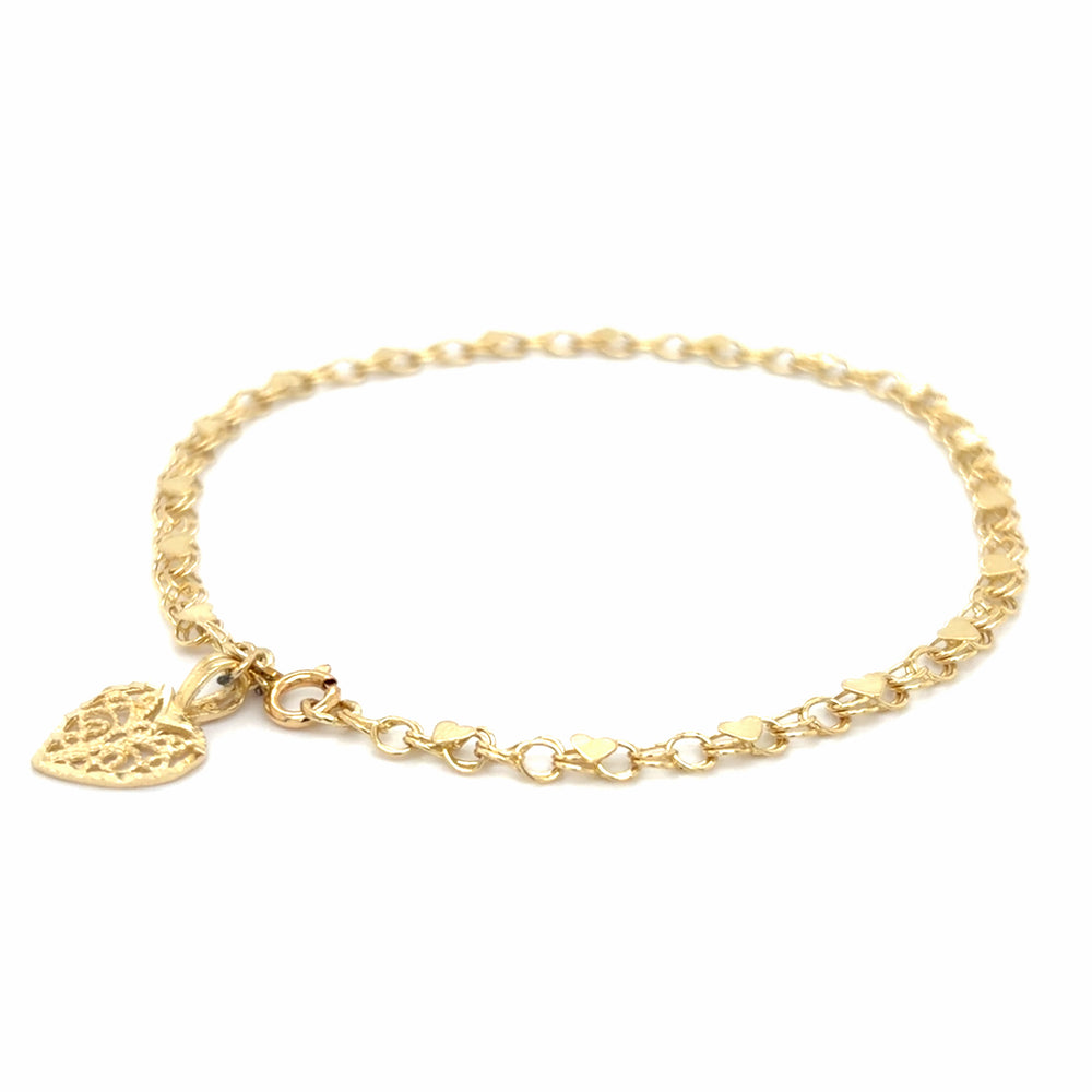 Estate 6.5" Heart Link Bracelet