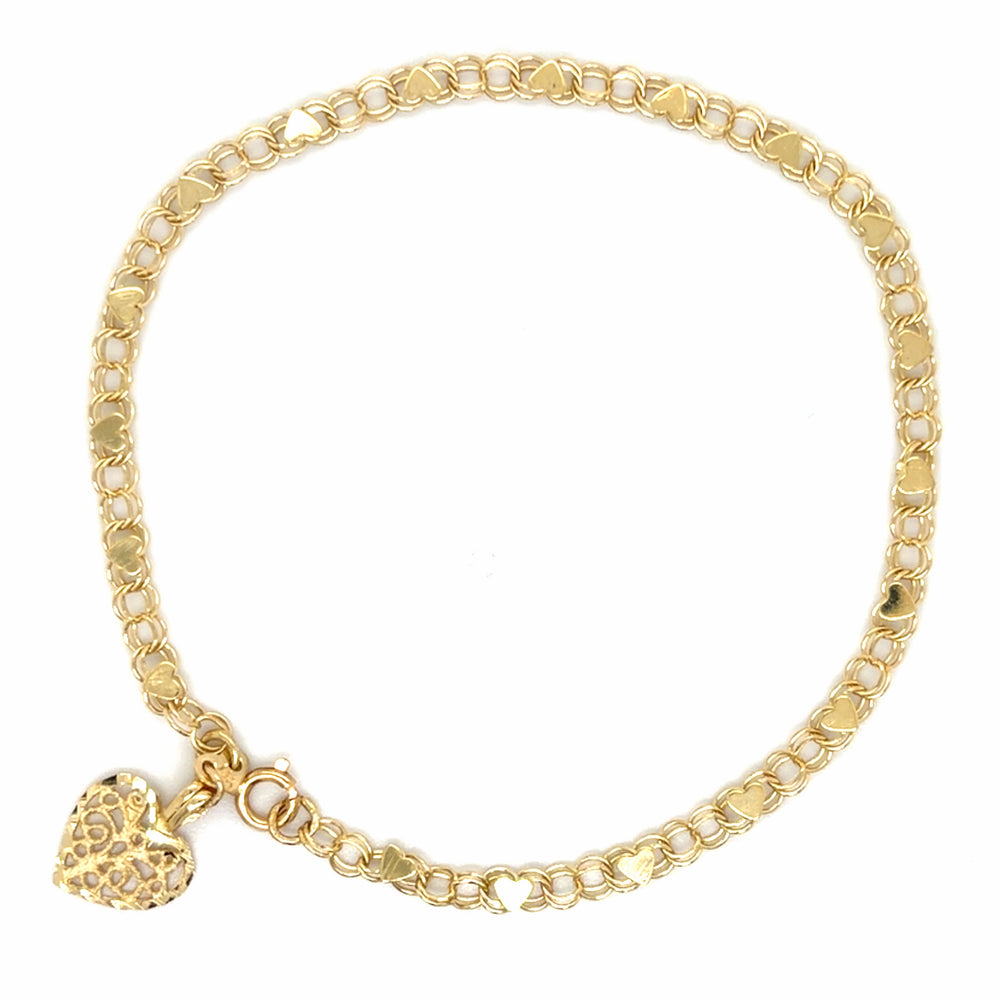 Estate 6.5" Heart Link Bracelet