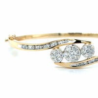 Estate Diamond Hinged Bangle Bracelet