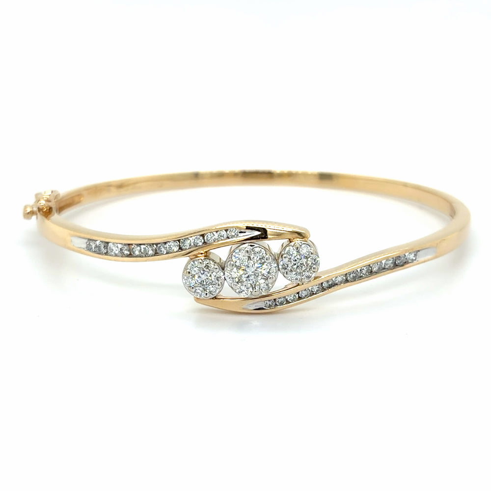 Estate Diamond Hinged Bangle Bracelet