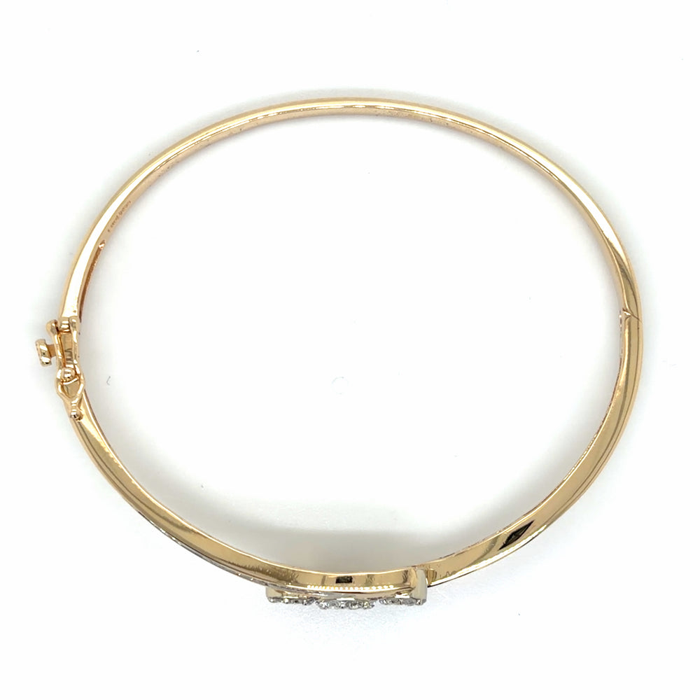 Estate Diamond Hinged Bangle Bracelet