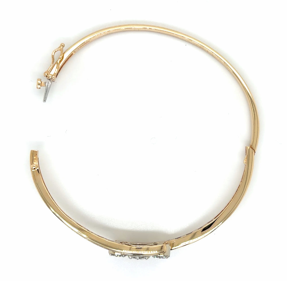 Estate Diamond Hinged Bangle Bracelet