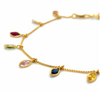 Estate 22K Gold Multi-Gemstone Bracelet
