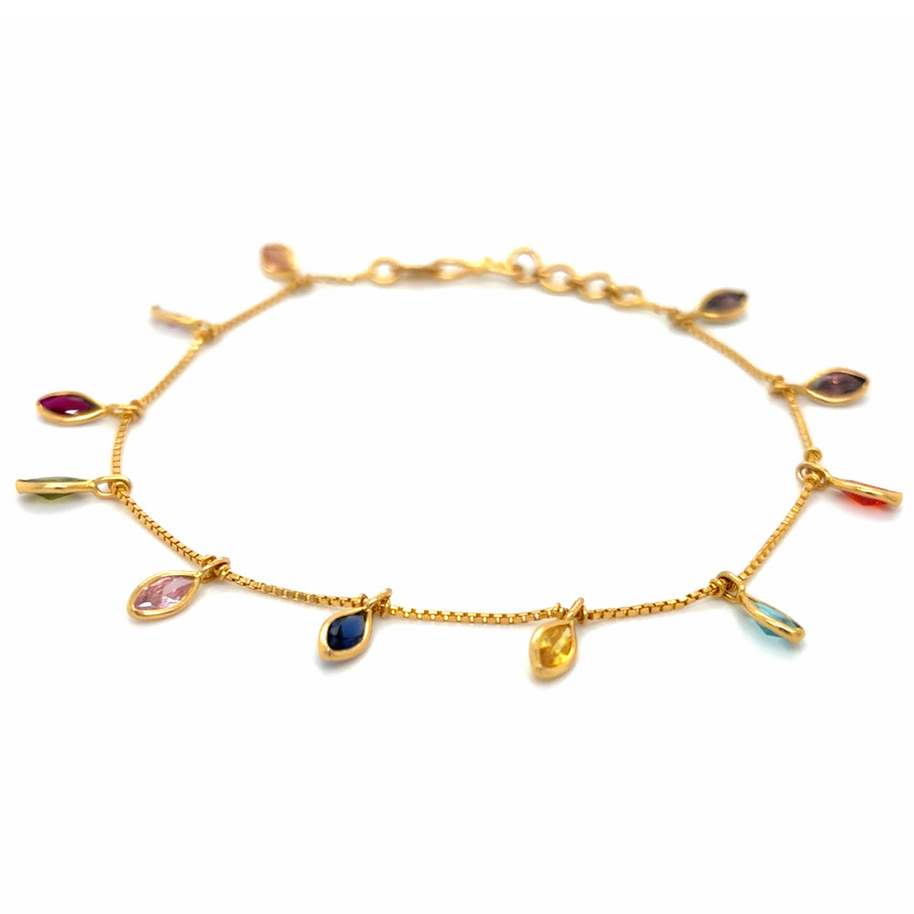 Estate 22K Gold Multi-Gemstone Bracelet