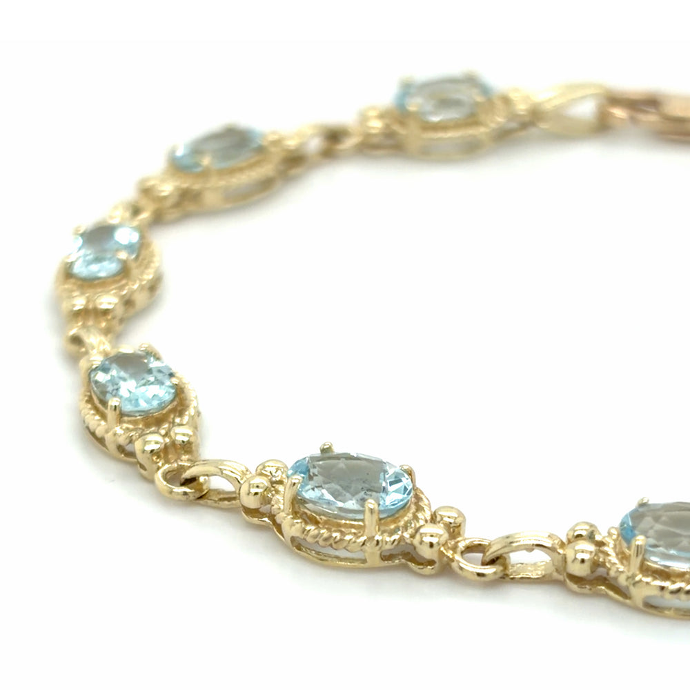Estate Aquamarine Fancy Link Bracelet