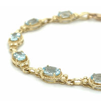 Estate Aquamarine Fancy Link Bracelet