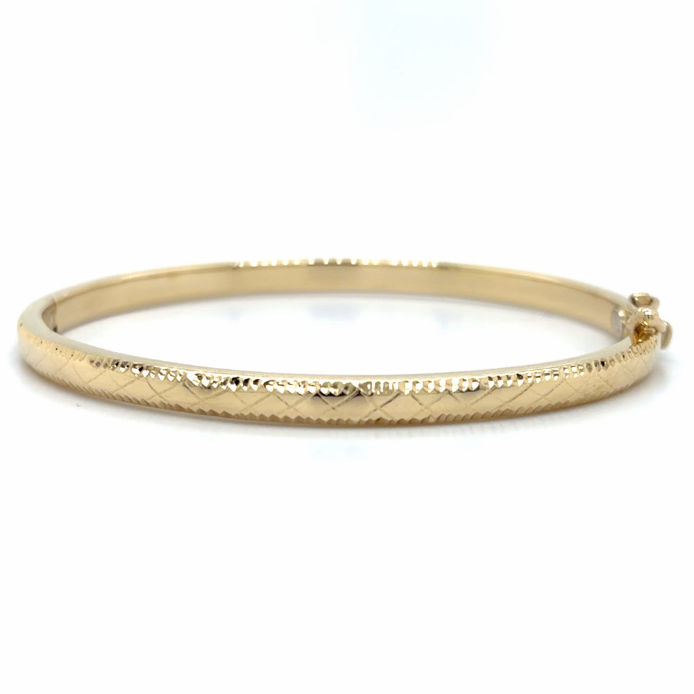 Estate Diamond Cut Hinged Bangle