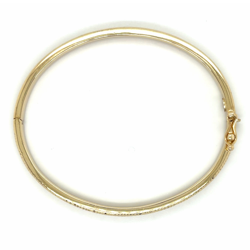 Estate Diamond Cut Hinged Bangle