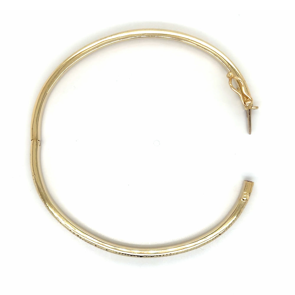 Estate Diamond Cut Hinged Bangle