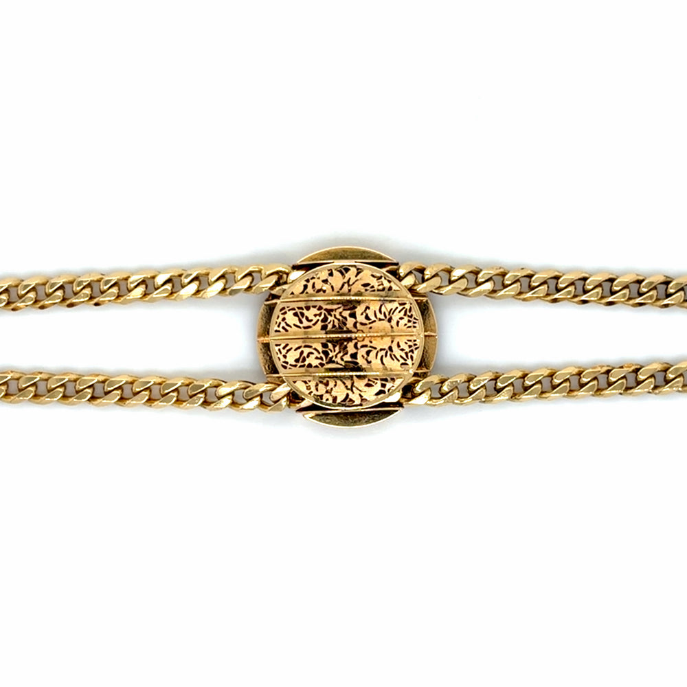 Estate 18K Gold Medallion Bracelet