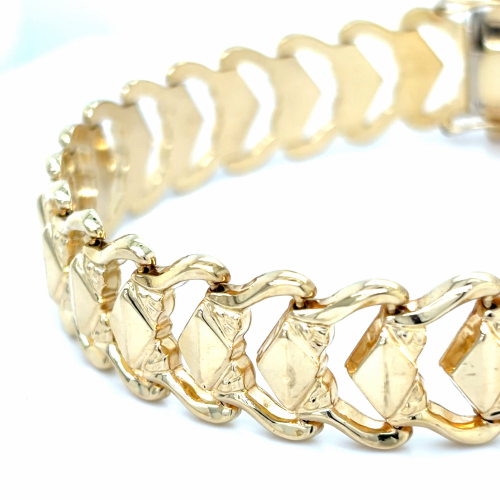 Estate Gold Chevron Link Bracelet