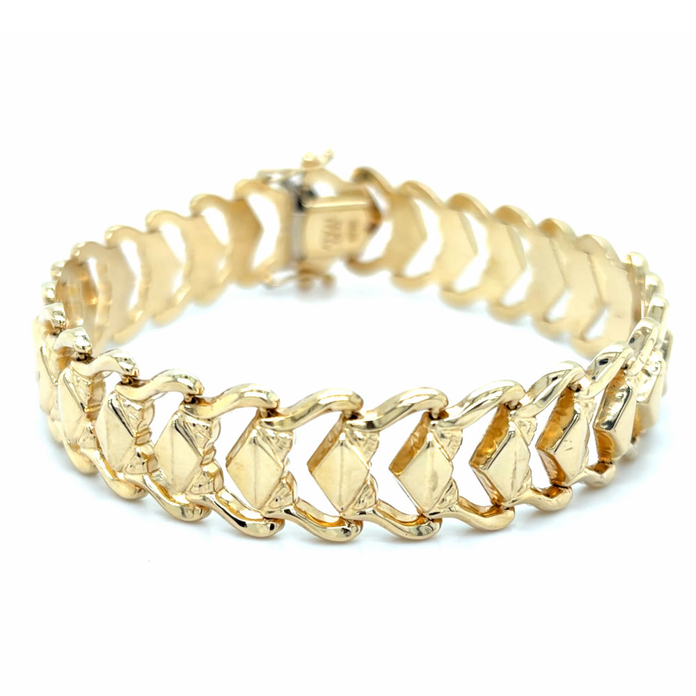 Estate Gold Chevron Link Bracelet