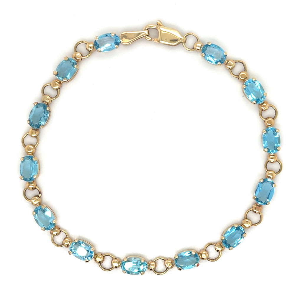 Estate Swiss Blue Topaz Link Bracelet