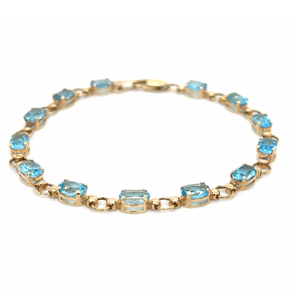 Estate Swiss Blue Topaz Link Bracelet