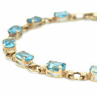 Estate Swiss Blue Topaz Link Bracelet