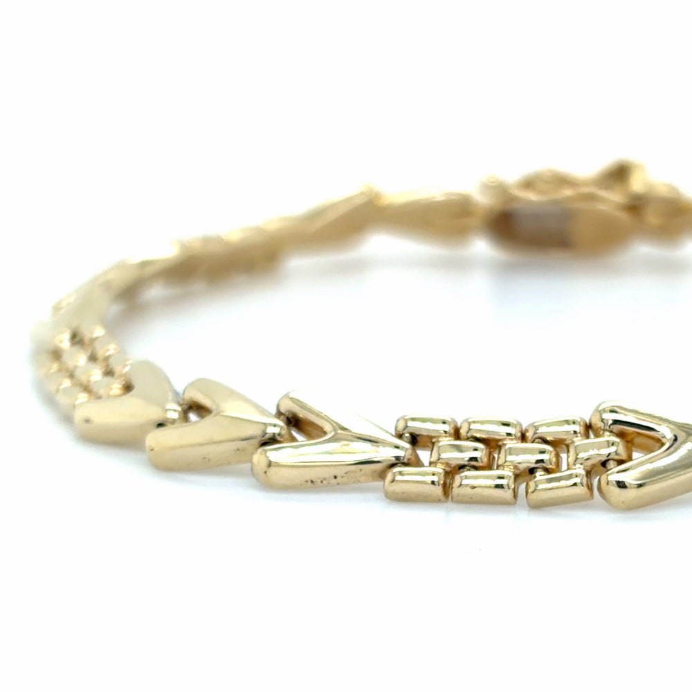Estate 7" Chevron & Panther Link Bracelet