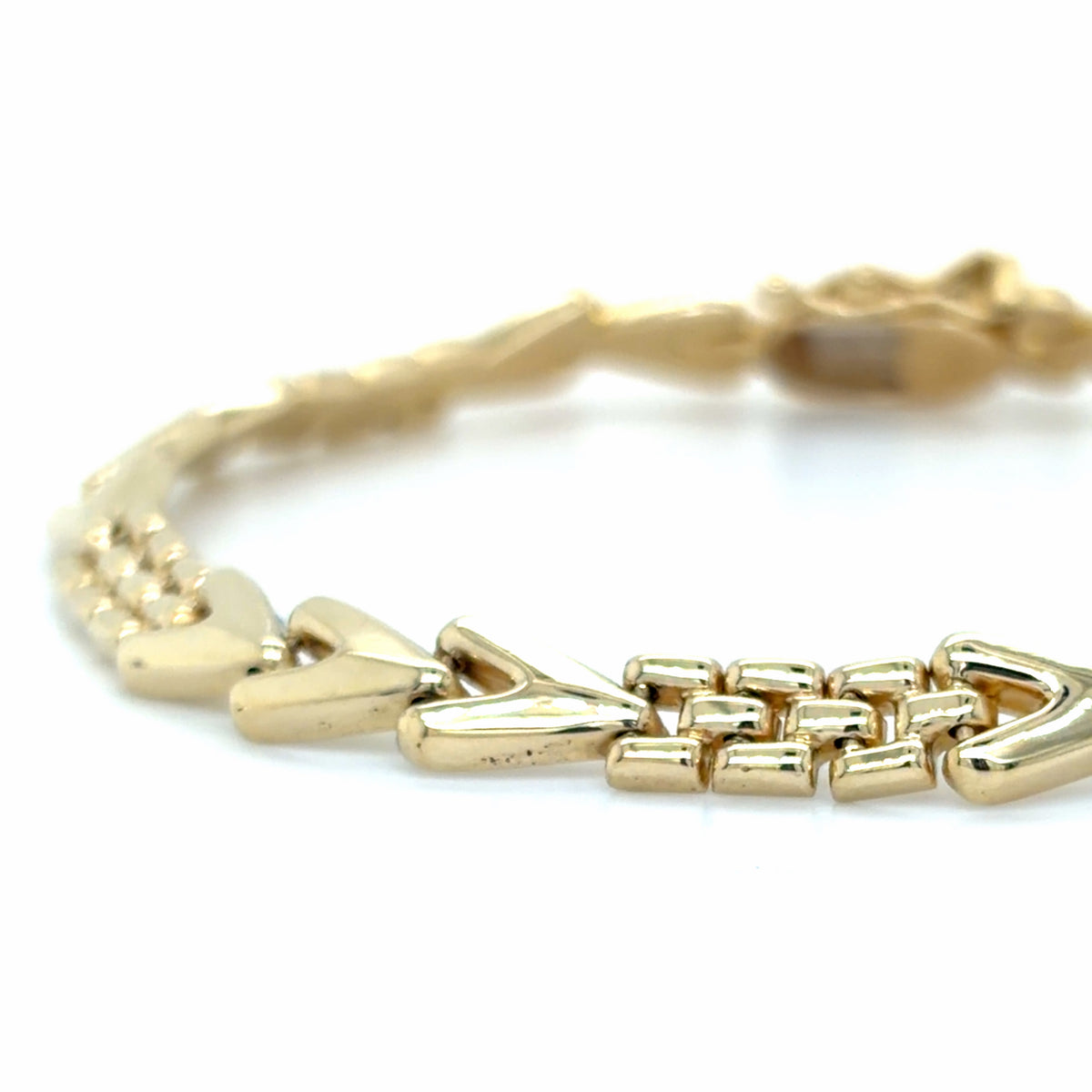 Estate 7" Chevron & Panther Link Bracelet