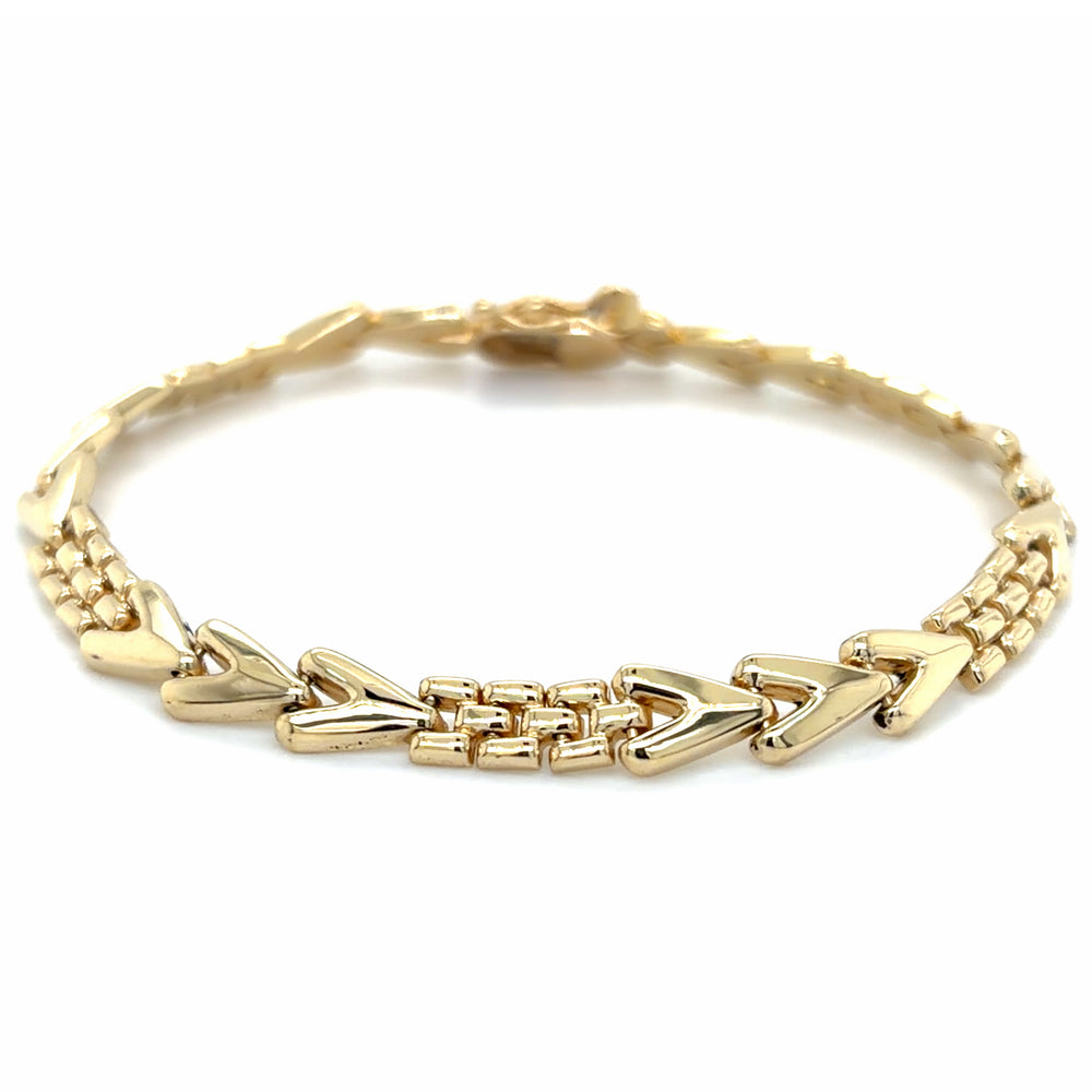 Estate 7" Chevron & Panther Link Bracelet