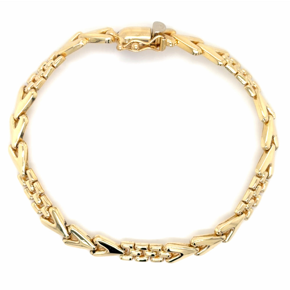 Estate 7" Chevron & Panther Link Bracelet