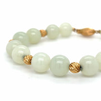 Estate Jade & Gold Bead Bracelet