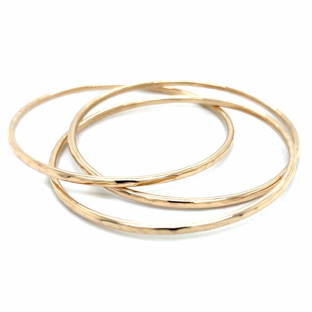 Estate Triple Interlocking Hammered Bangles