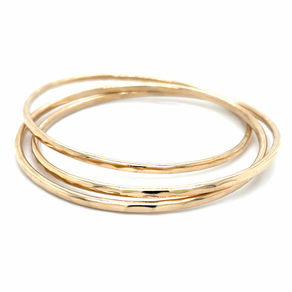 Estate Triple Interlocking Hammered Bangles