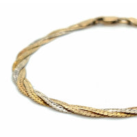 Estate 7" Tri-Color Gold Twisted Bracelet