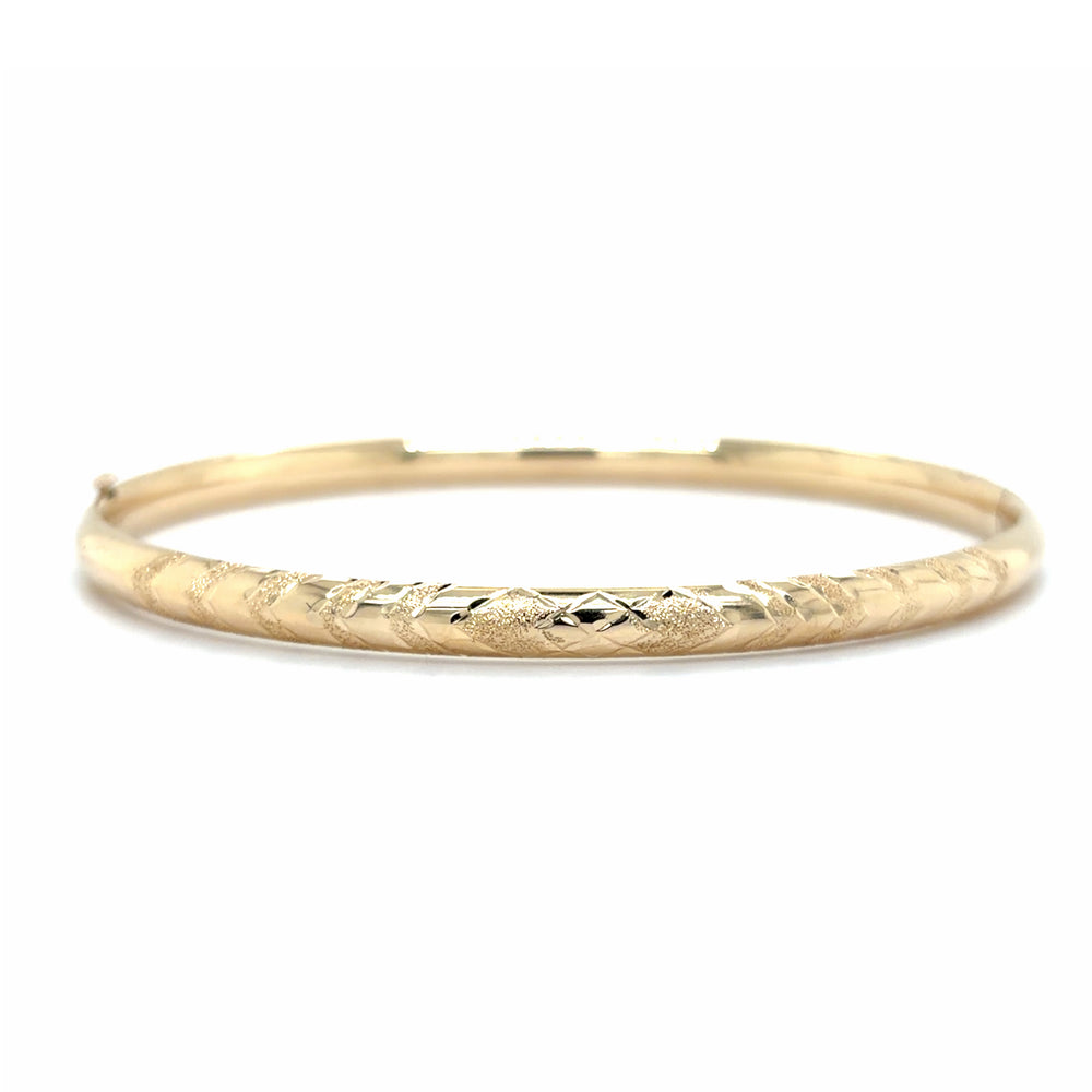 Estate Chevron Patterned Oval Bangle