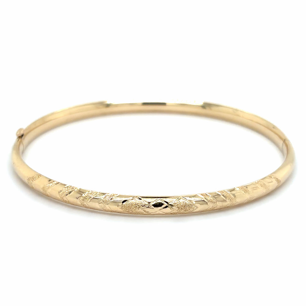 Estate Chevron Patterned Oval Bangle