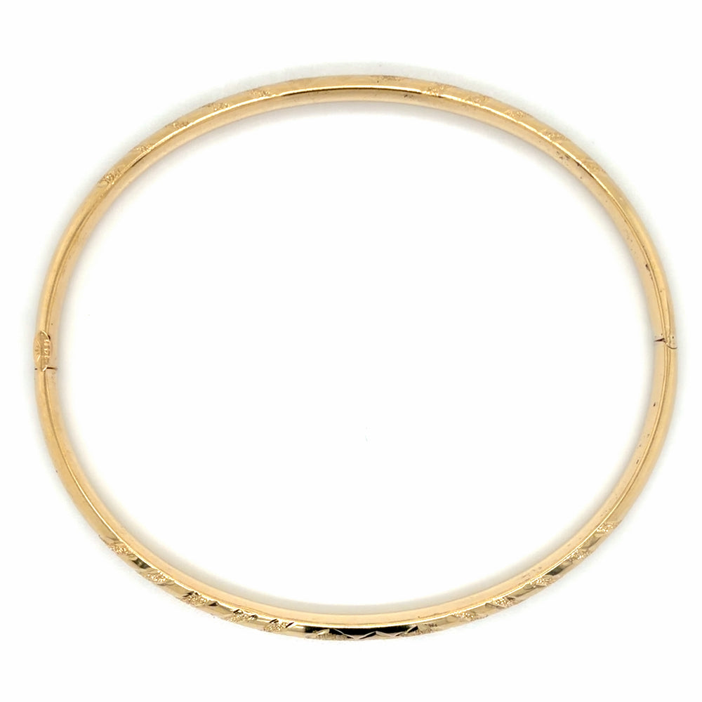 Estate Chevron Patterned Oval Bangle