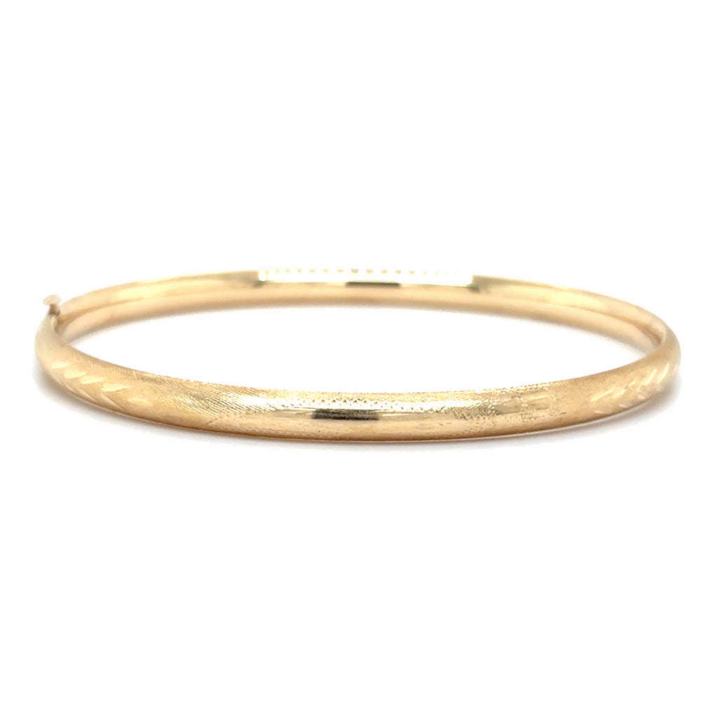 Estate 7" Diamond Cut Hinged Bangle
