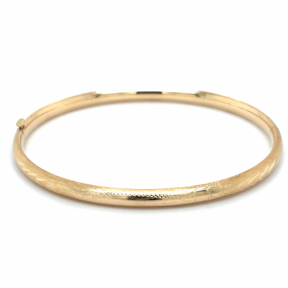 Estate 7" Diamond Cut Hinged Bangle