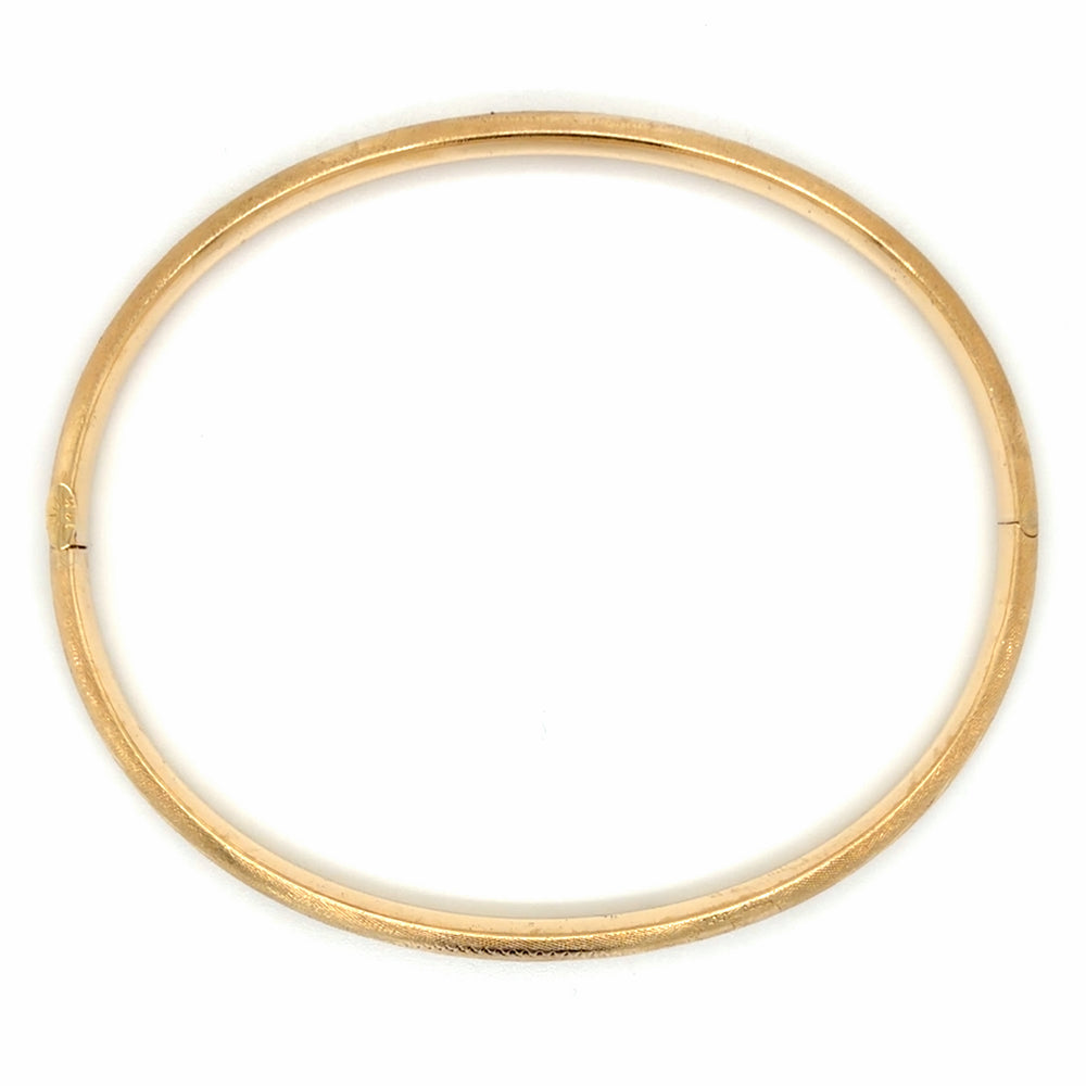 Estate 7" Diamond Cut Hinged Bangle