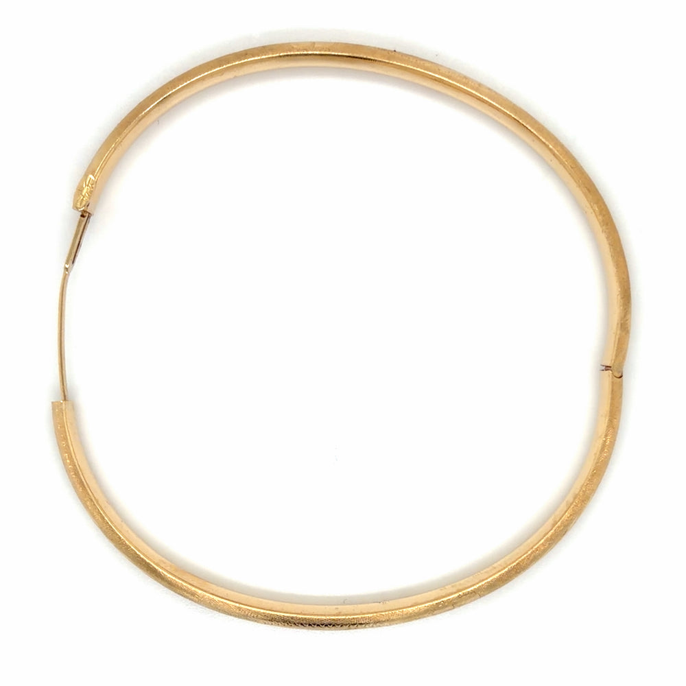Estate 7" Diamond Cut Hinged Bangle