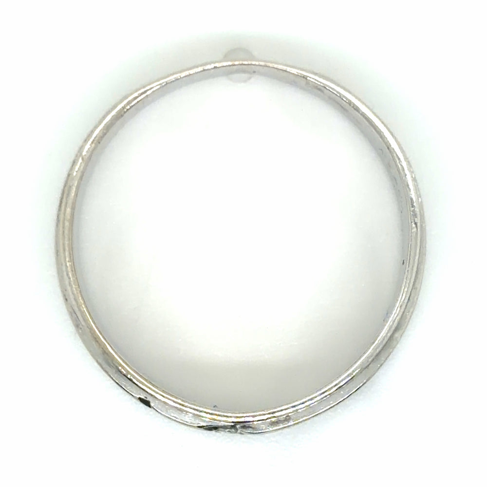 Estate Gent's 14K White Gold Geometric Band
