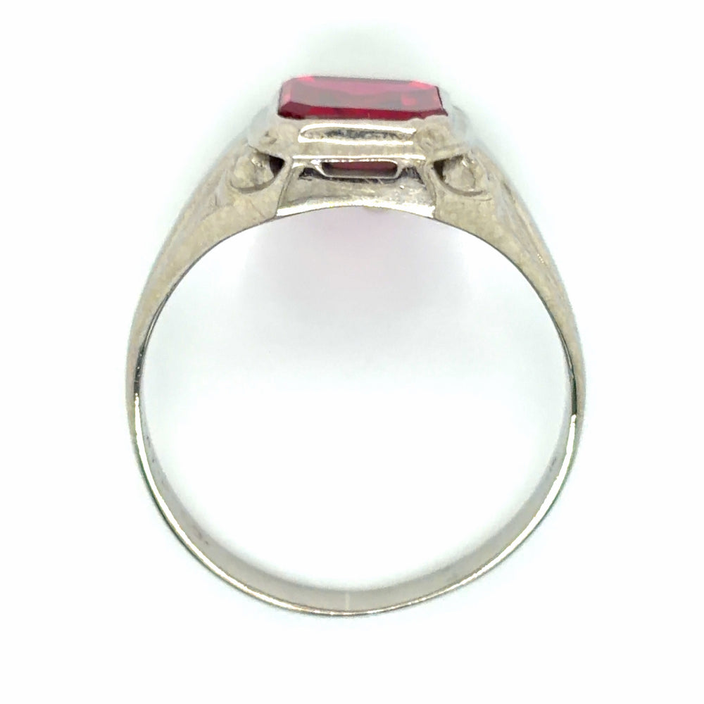 Estate Vintage Style Simulated Ruby Ring in Original Box