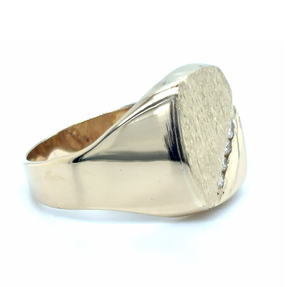 Estate Brushed & Polished Finish Signet Ring